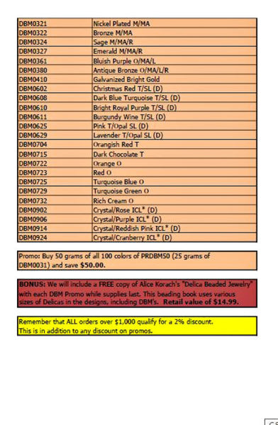 Size 10 50 Gram Delica Bead Promotion Page 3
