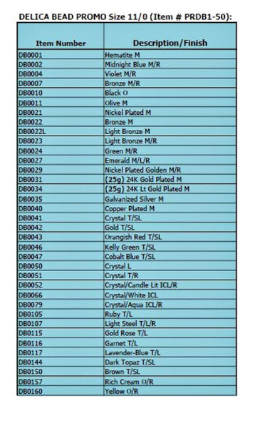 Size 11 50 Gram Delica Bead 1 Promotion Page 1