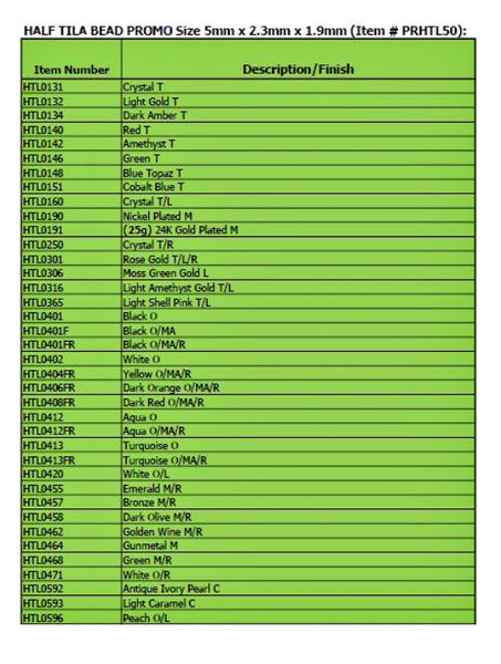 50 Gram Half Tila Bead Promotion Page 1